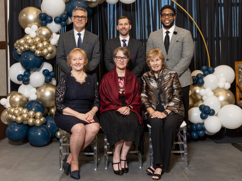 The College of Education and Health Professions 2025 College Alumni Award winners: Gary Stark, Jeremy N. Butler, Brendan I. Cook, Julia D. Phelps, Heather Coats and Maureen A. Hartford