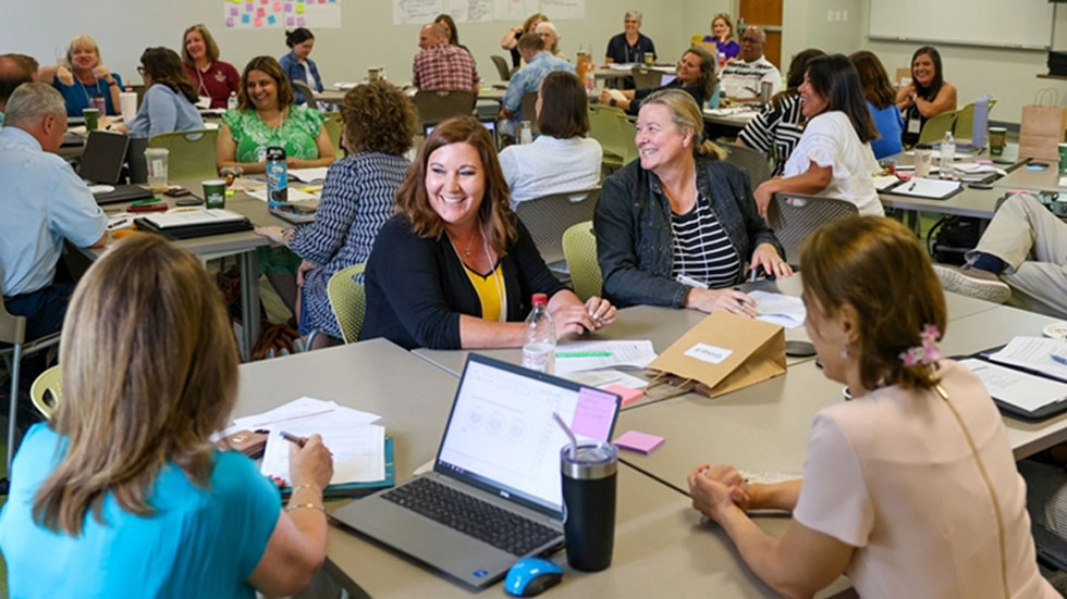 College of Education and Health Professions faculty and leadership collaborate during the interprofessional education workshop.