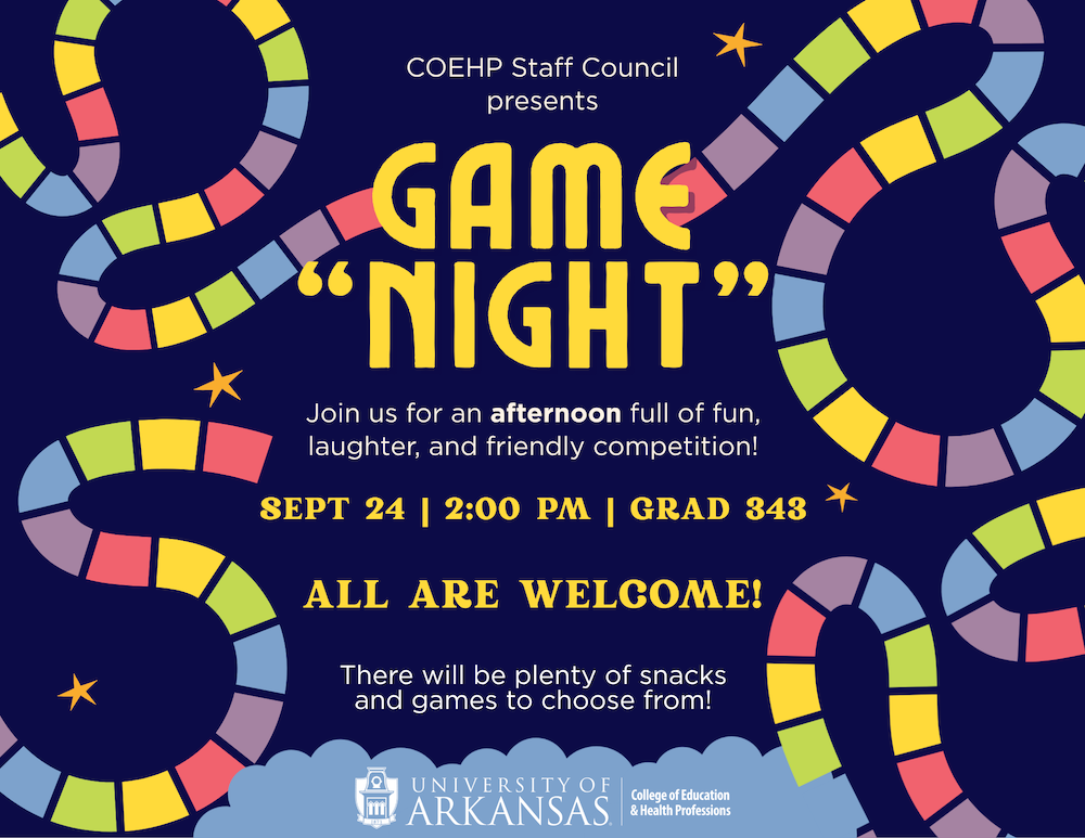 Poster for the Sept. 24 Staff Council 'Game Night.'