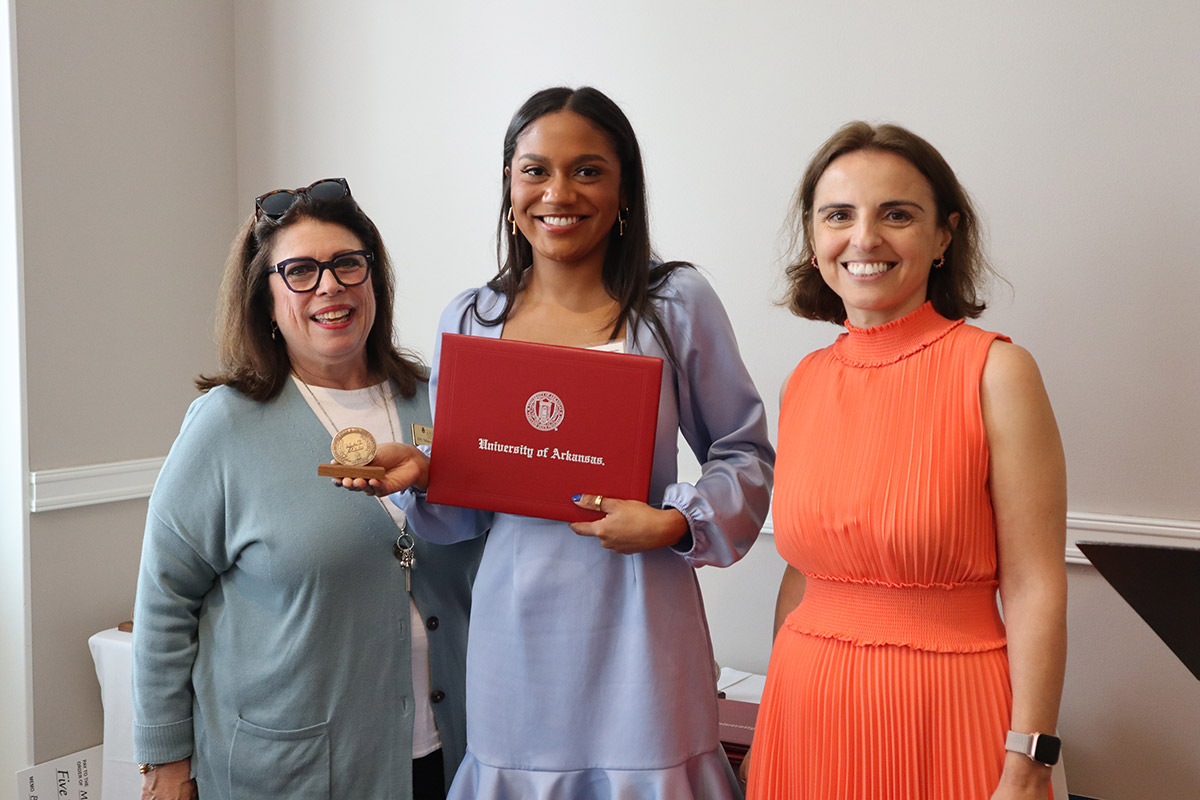 Student receiving a scholarship award 