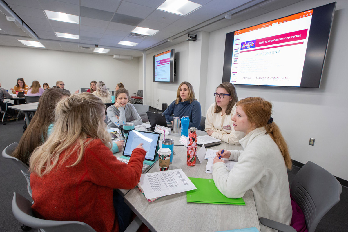 Students working in a group